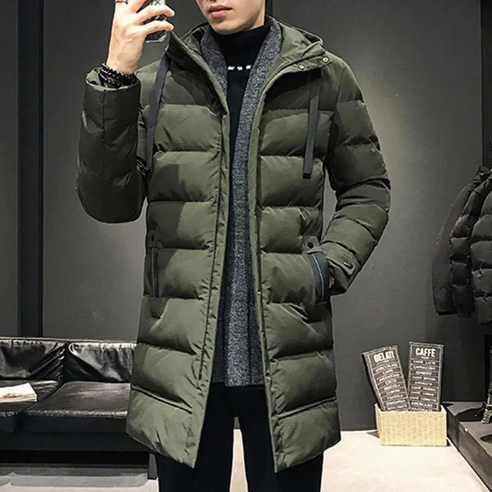 Cotton Coat with High Collar Mens Ultimate Warmth Winter Parka Down Coat with High Collar Hood for Wind for Maximum for Wind 240912