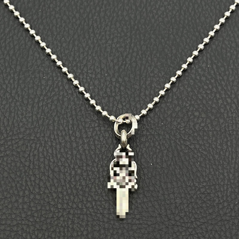 Designer Pendant Necklaces Vintage Single Ring Small Sword Necklace European and American Hip Hop Personality Cross Pendant Classic Round Bead Chain