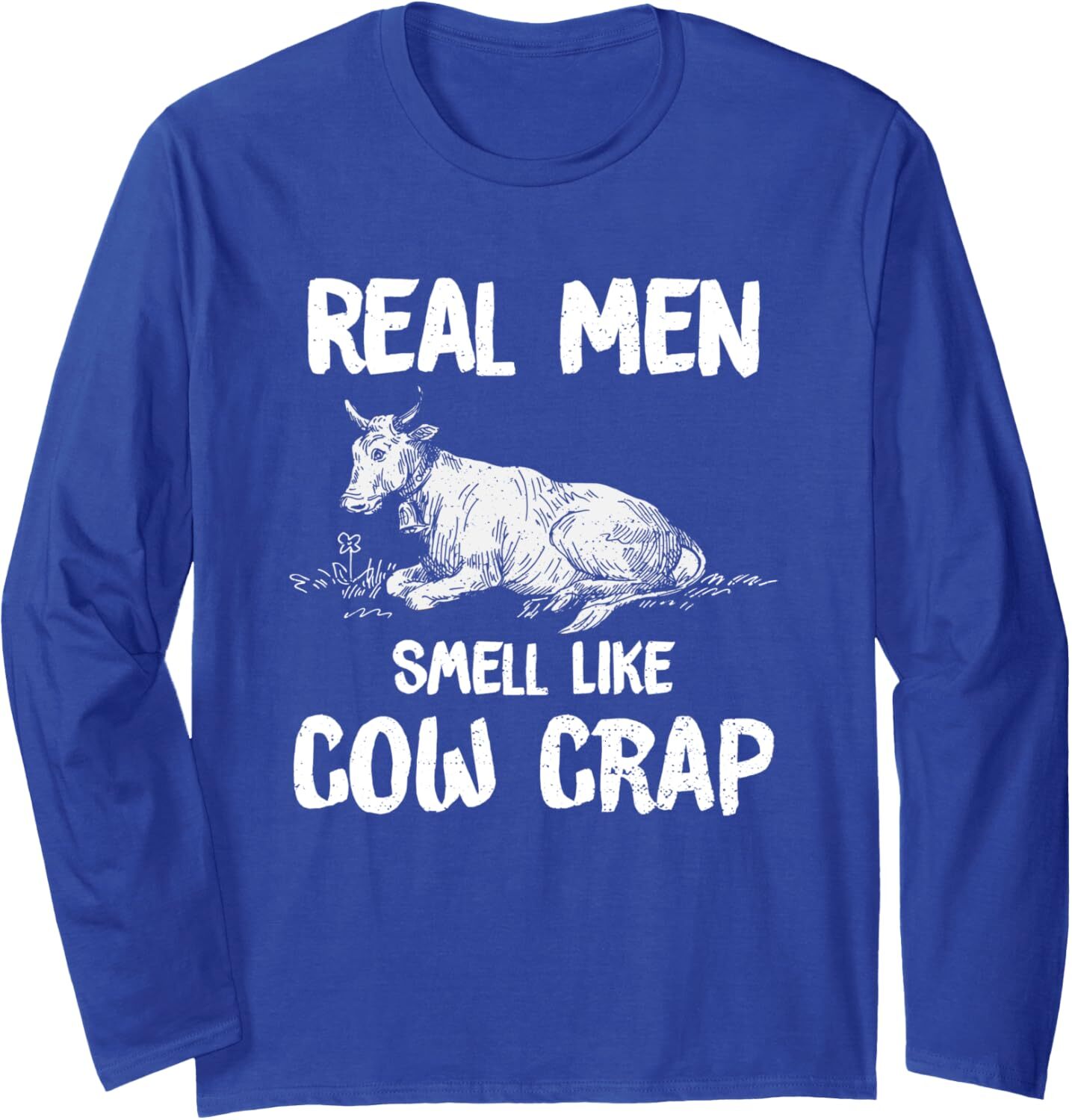 Long Sleeve Shirts for Men sweatshirt Funny Real Men Smell Like Cow Crap Farm Man Farmer Gift Long Sleeve Tee Streetwear Casual tops clothes