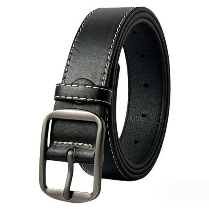 Mens Fashion Belt Alloy Needle Buckle Belt Black Trendy Waistband Korean Versatile Jeans StrapX240923