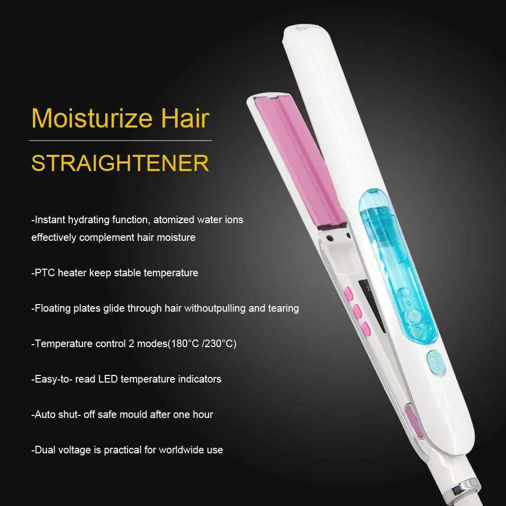 Steam straightener 230 hair flat iron ceramic coated board smooth hair care iron wet dry use CL240923