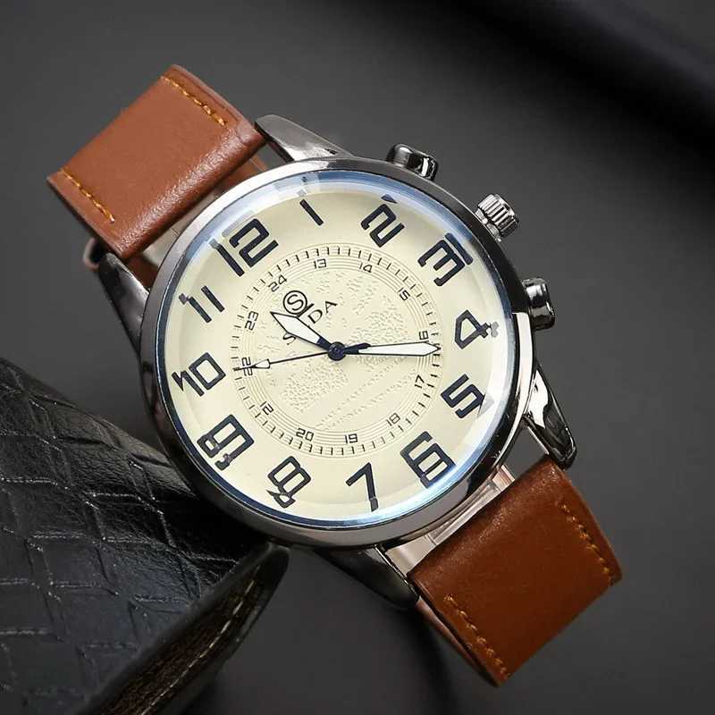 Mens Exquisite Male Leather Quartz Wristwatch Business Gentle Clock Casual Watch Elegant Relogio Masculino Fashion Saati GiftX240923