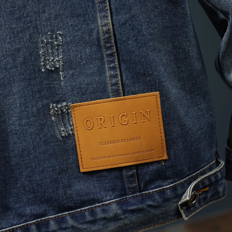 Laundry denim jacket mens American style trend retro street harassment tool highend casual nostalgic autumn clothing 240921