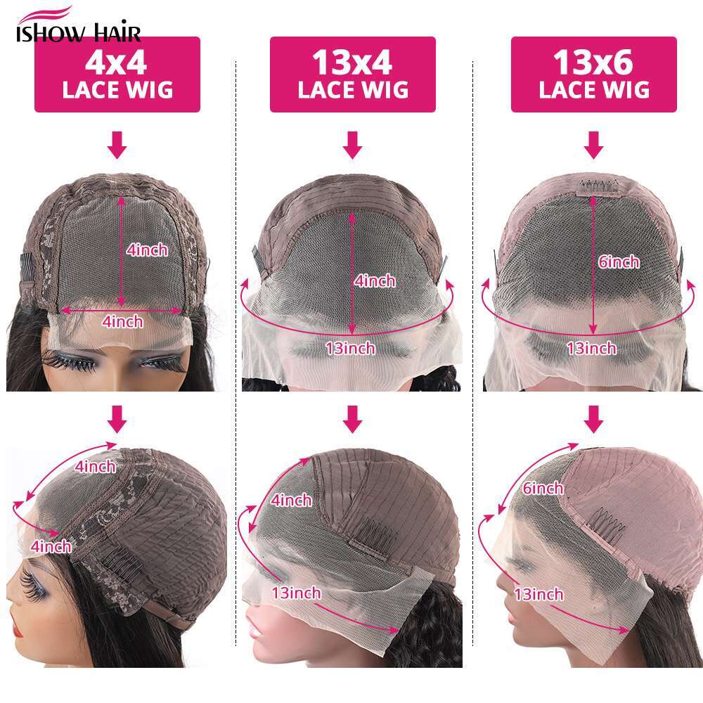 Ishow 13x4 13x6 Straight Front 250 Density Lace Frontal Wigs For Women Pre Plucked Brazilian Closure Wig