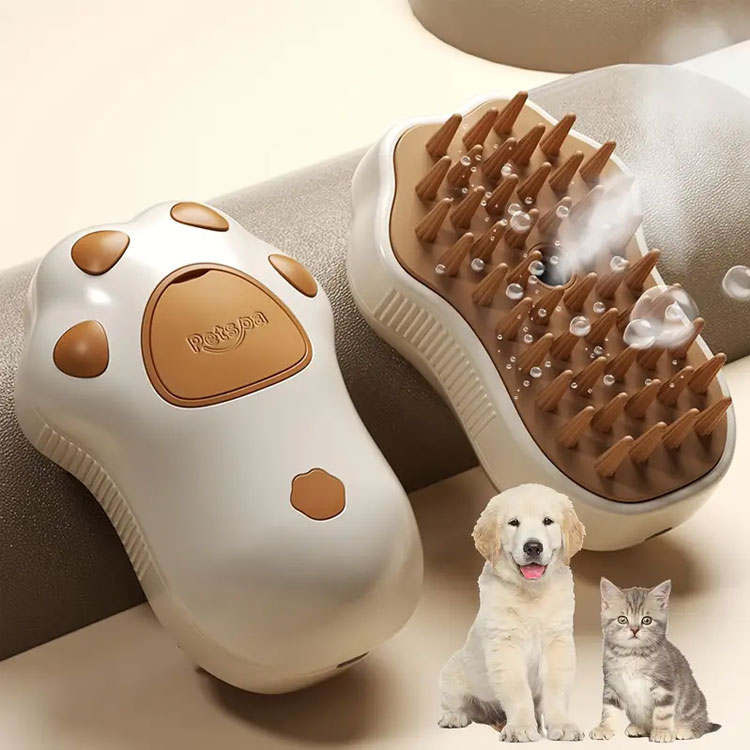 Steam Cat Comb for Dander Reduction - Multi-Functional Pet Debris Shampoo Alternative