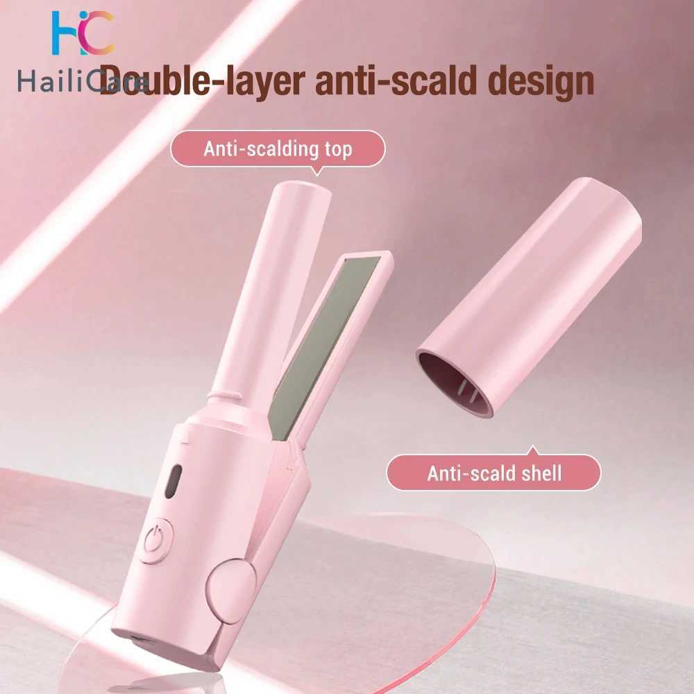 Portable mini straightener mens womens short hair wavy dual voltage straightener CL240923
