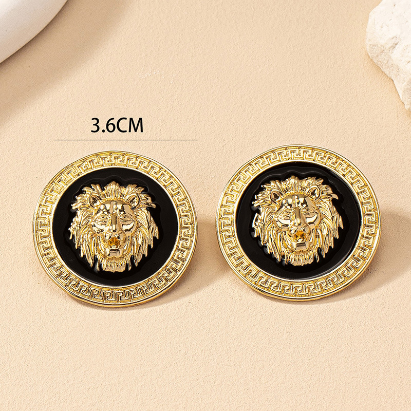 New Fashion Geometric Vintage Lion Head Stud Earrings Premium Exquisite Earrings Free shipping