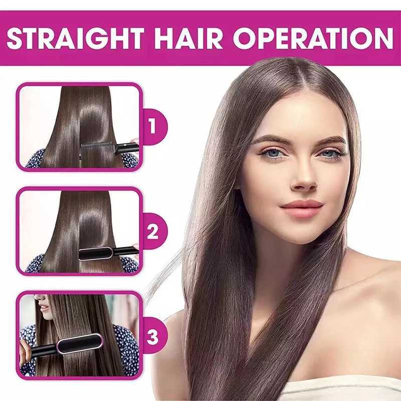 Thermostatic straightener comb 5 temperature setting straightening brush fast heating professional straightening brush CL240923