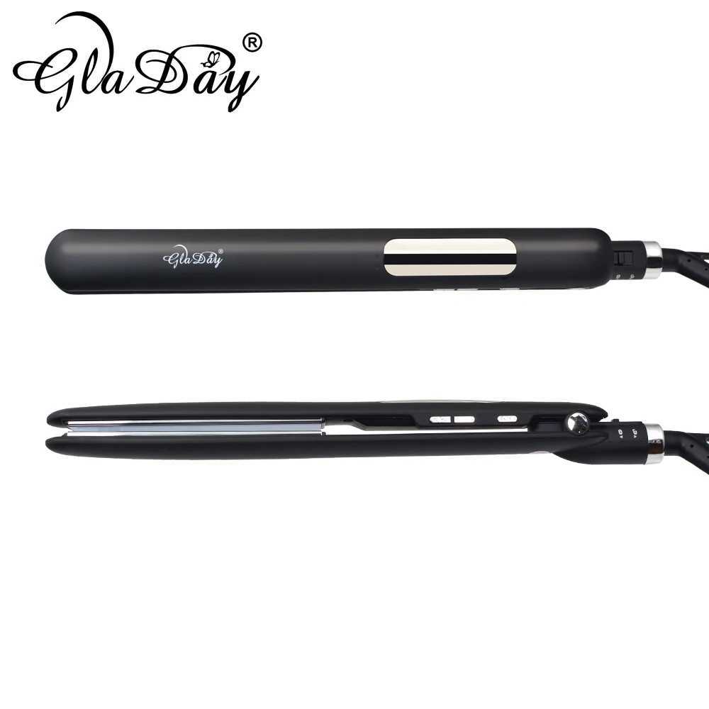 Professional straightener made of titanium flat iron with LCD display screen dual pressure instant heating for straight hair CL240923