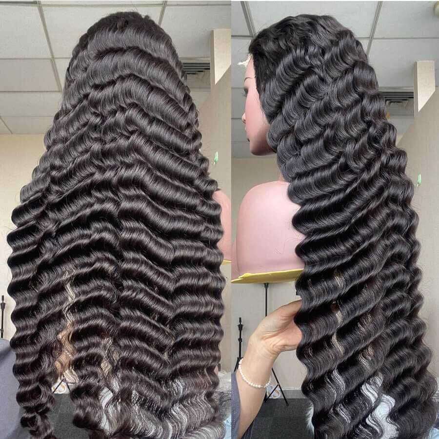 250 Density 13x6 Hd Loose Deep Wave Frontal Wig 30 34Inch Glueless 13x4 Curly Lace Front Human Hair Wigs For Women On Sale