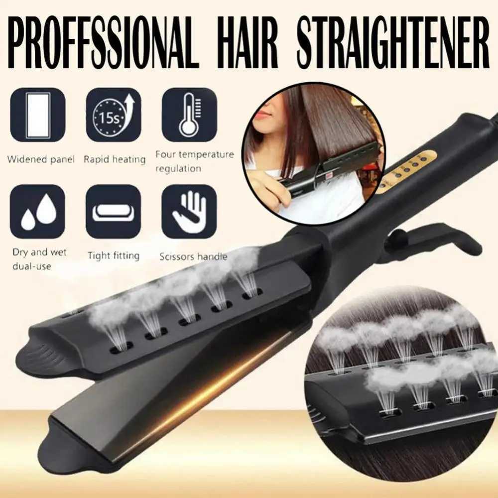 Professional adjustable temperature fast heating wet dry use womens straightener CL240923