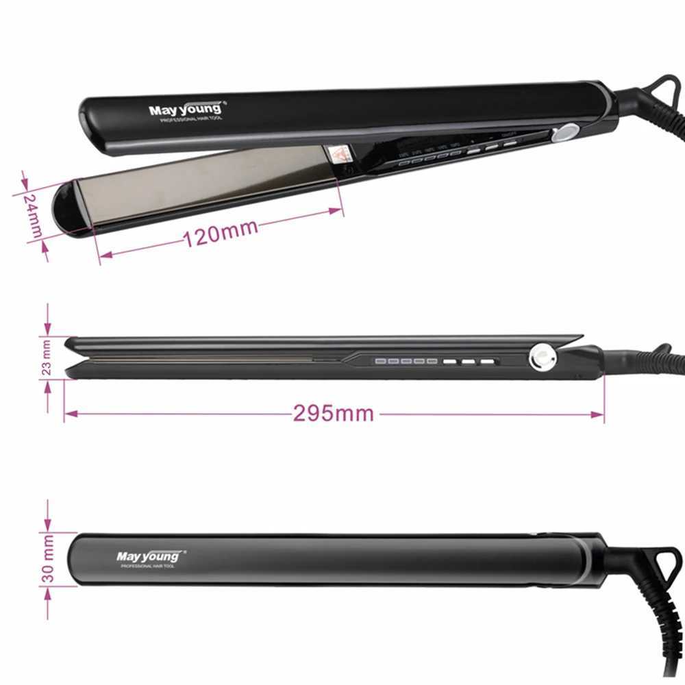 Professional ultra-thin body ultra long titanium plate digital straightener fat iron CL240923