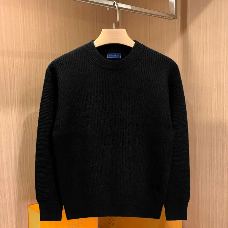 Soft Warm Autumn Winter Sweater ONeck Solid Casual Men Knitting Pullover Comfortable Dropped Shoulder Sleeves Sweaters 240927