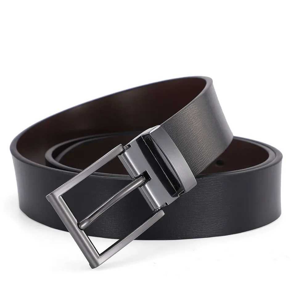 Mens Cowhide Automatic Buckle Leather Belt Fashion Belt Hot Models Foreign TradeX240923