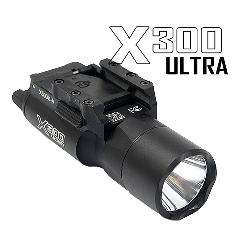 Tactical X300 Ultra Weapon Light X300U LED Compact Pistol Lights CNC Aluminum Rifle Flashlight 400 lumens Output fit 20mm Picatinny Rail