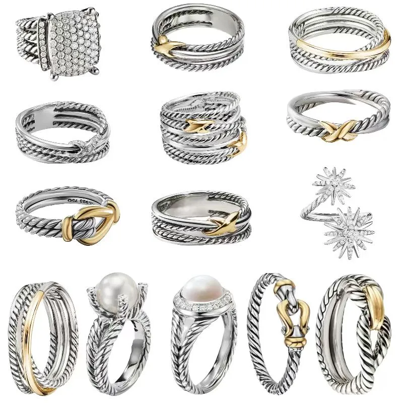 Twisted Ring For Women men High Quality Wedding rings Station Cable Collection Vintage Ethnic Loop Hoop Punk designer ring Jewelry gift