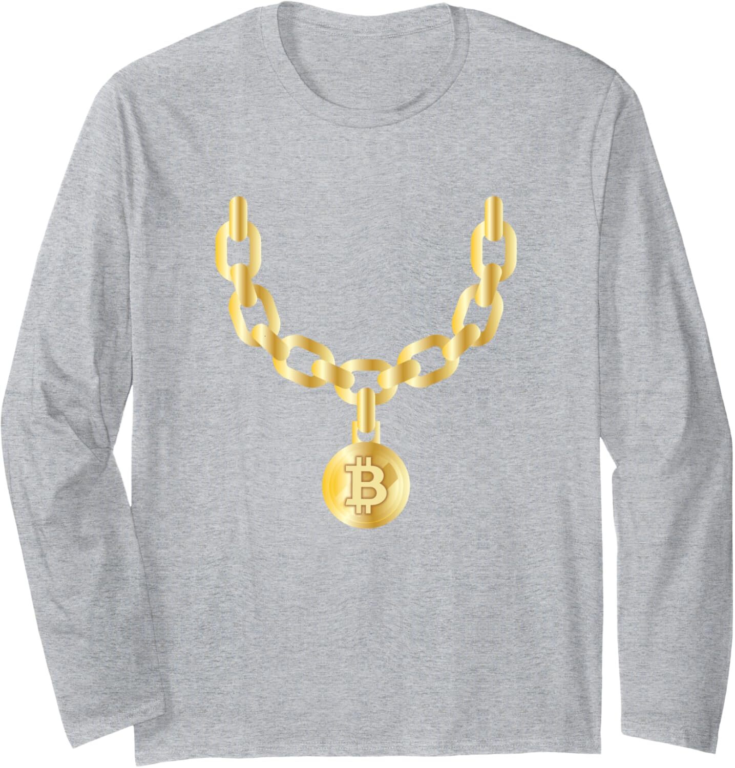 Long Sleeve Shirts for Men sweatshirt Bling Bling Bitcoin Gold Chain Funny CryptoCurrency Long Sleeve Tee Streetwear Casual tops clothes