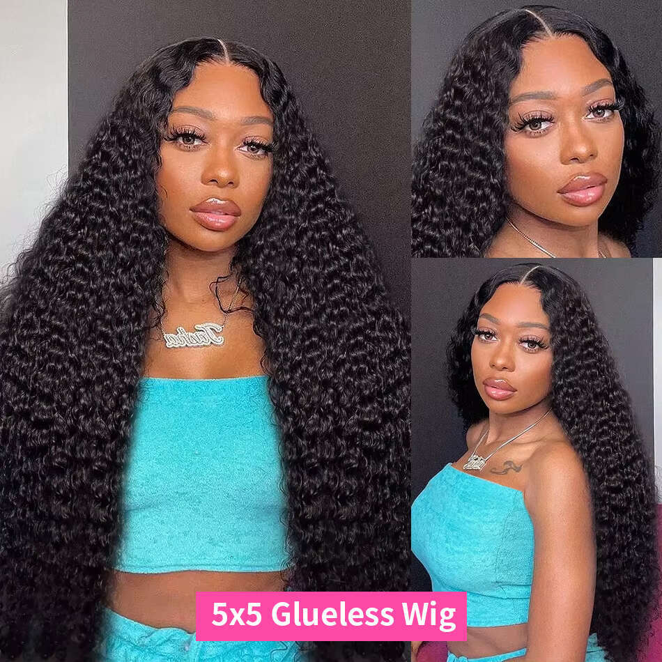 250% Loose Deep Wigs Brazilian 30 Inch Water Wave 4x4 5x5 Lace Closure Curly Glueless Wig 100% Human Hair Ready To Wear