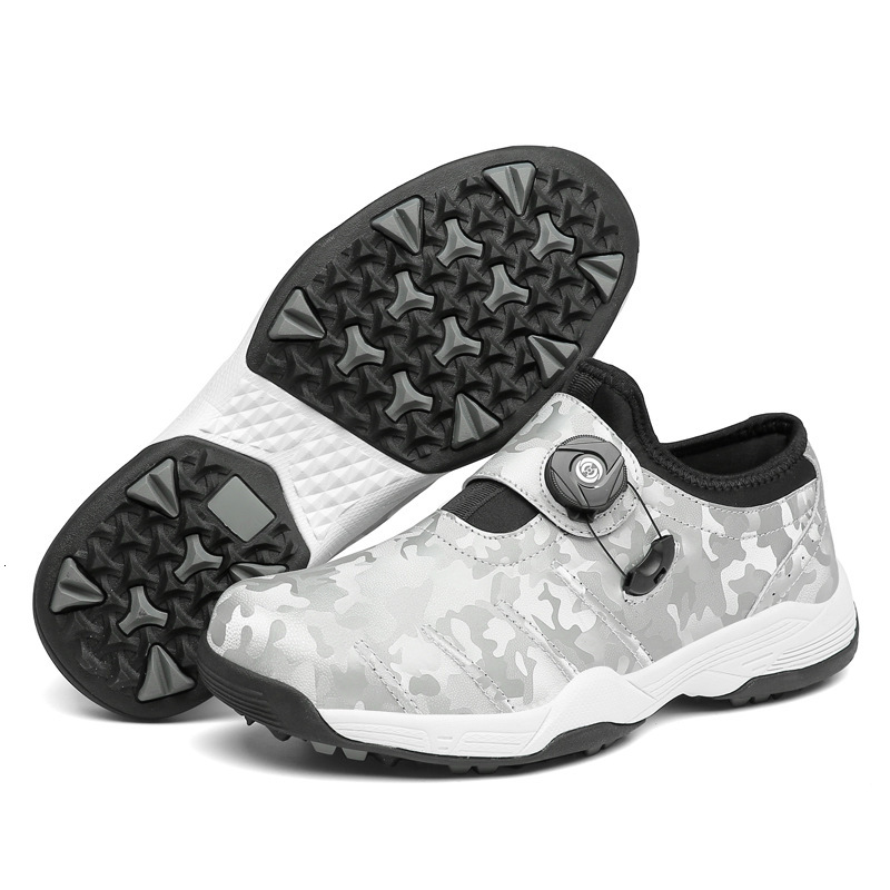 ddmytiger Large size couple anti slip wear-resistant golf shoes, men's and women's casual rotating button waterproof sports shoes C