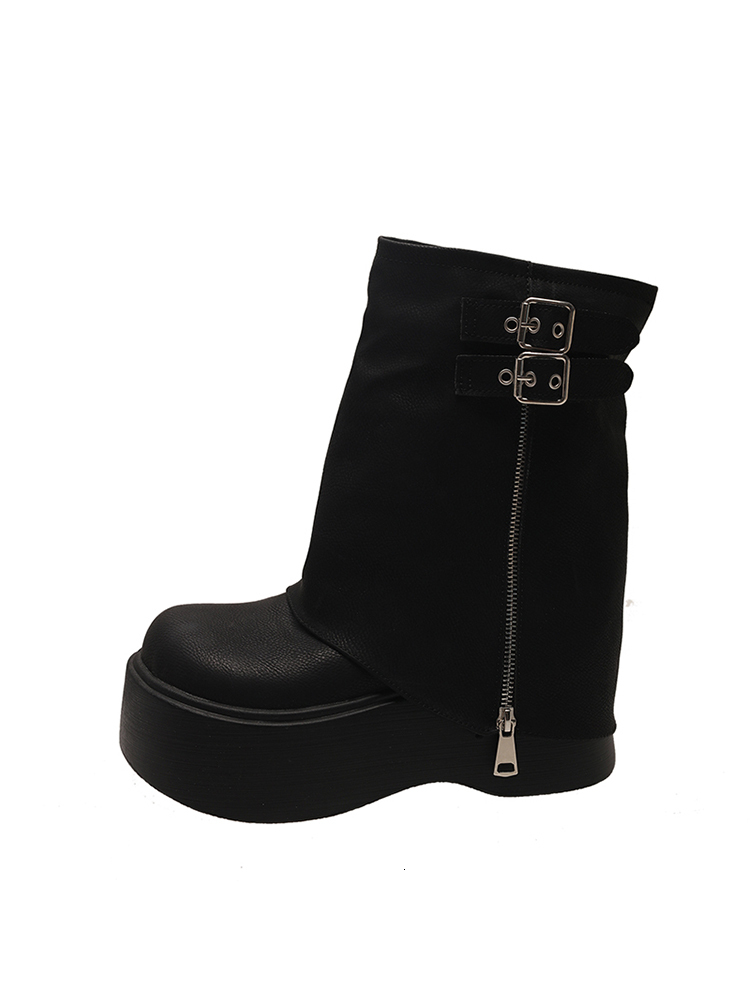 Luxury boot designer Small, thick soled, height increasing Martin for women 2024 new autumn sweet and cool style big toe pants boots, mid length short