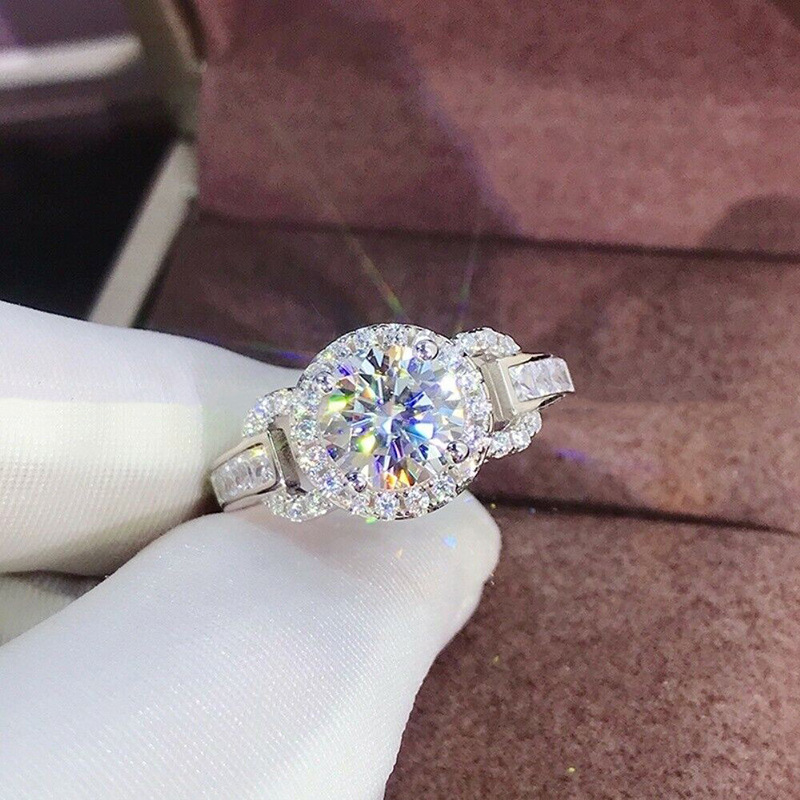 Wedding Rings: Sterg Sier Ladies Topaz CZ Dia Rings For Lovers Gift