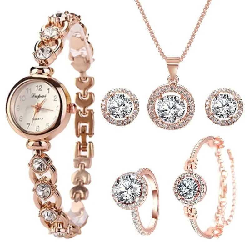 1/2/5 PCS Set Women Watches Bracelet Watch Ladies Wristwatch Alloy Rhinestone Luxury Rhinestone Casual Relogio Feminino MujerX240923