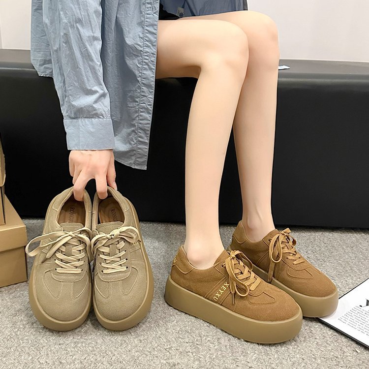 Casual Women's 2024 Thick Sole Height Increasing Fashion Sneakers in Khaki 0ca7