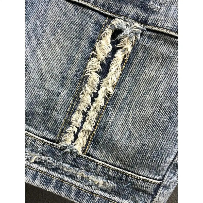 Summer Casual Denim Knee Length Jeans Shorts for Men with Ripped Holes Boyfriend Classic Streetwear Jeans Shorts for Men 240921