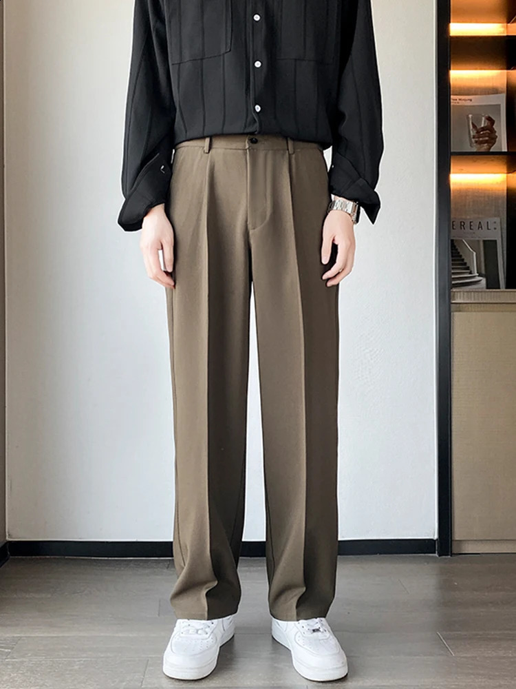 Korean fashion pants Chinos Trouser workwear pleated 240918