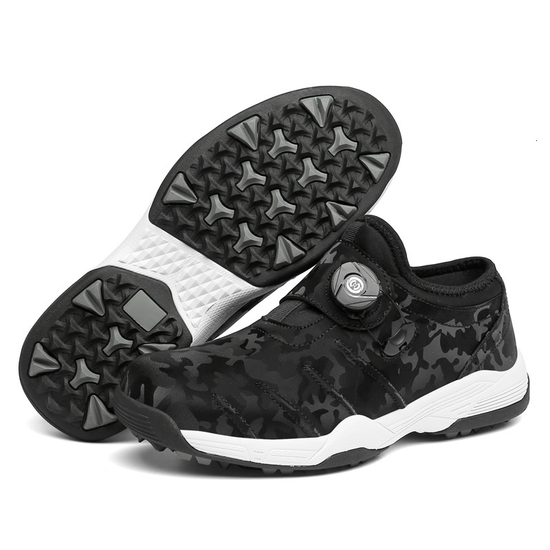 ddmytiger Large size couple anti slip wear-resistant golf shoes, men's and women's casual rotating button waterproof sports shoes C