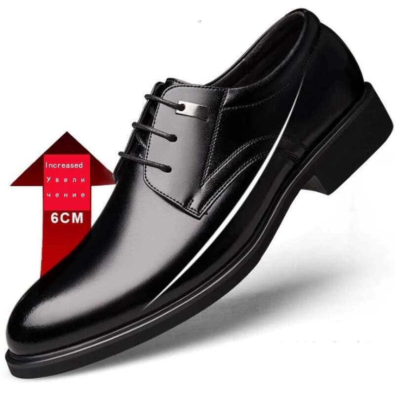 Height Increasing 6Cm Man Elevator Shoe High Heel Men Lifted Heeled Dress Shoes