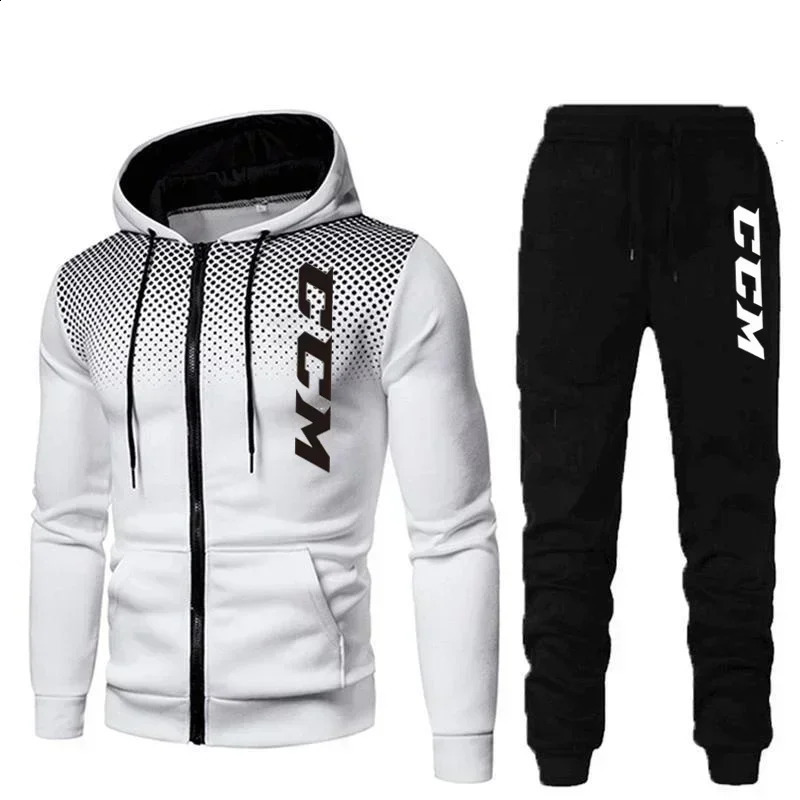 CCM Mens Hoodie Fitness Gym Clothing Running Set Sportswear Slow Winter 240914