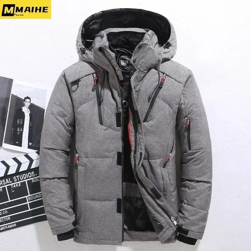 -20 Degree Winter Parkas Men Down Jacket Male 90% White Duck Down Jacket Hooded Thick Warm Padded Snow Coat Oversized 240912