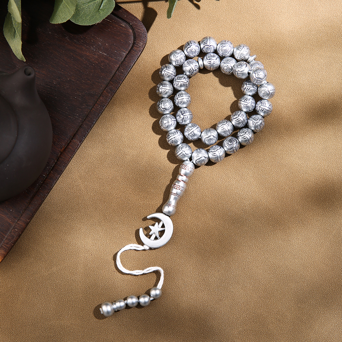 Islamic prayer beads, 33 bead string bracelets, star and moon styles, Saudi style items of faith
