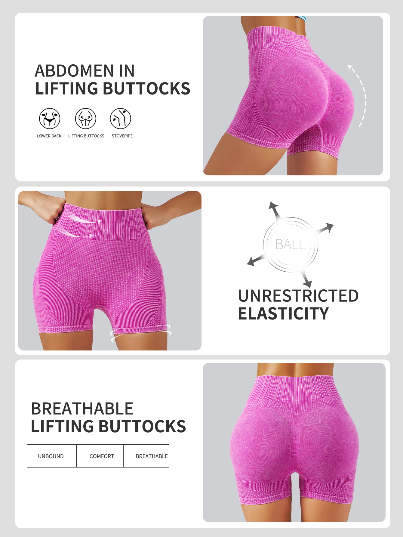 Matte Sexy Peach Buttoc Quick Drying Breathable Yoga Pants Sand Washed Women's Running Sports And Fiess Three Point Shorts
