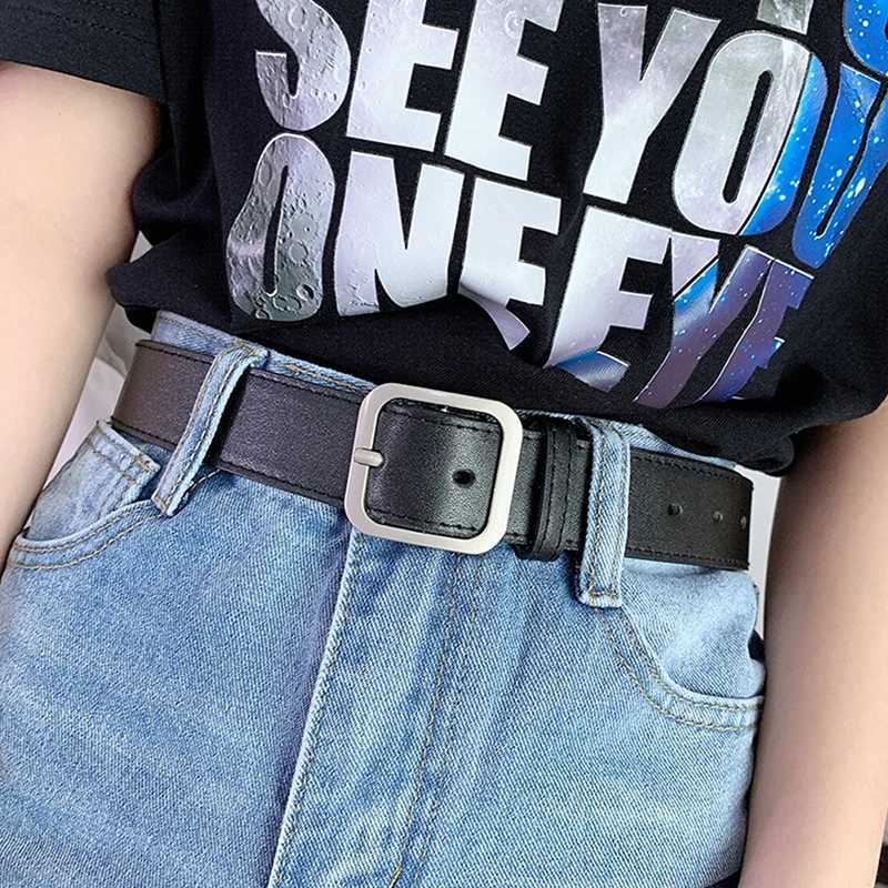 Fashion PU Leather Belt for Women Square Pin Buckle Belts High Quality Ladies Dress Jeans Strap Girls Waistband Adjustable BeltsX240923