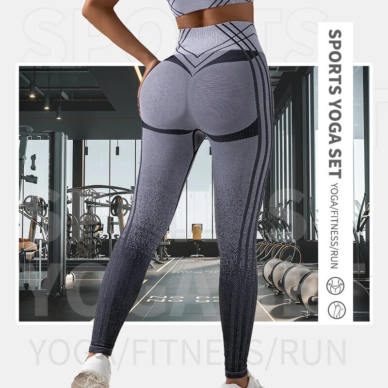Yoga Pants Sport Leggings Piece Seamless High Waist Push Up Woman Tights Fiess Workout Gym Clothing
