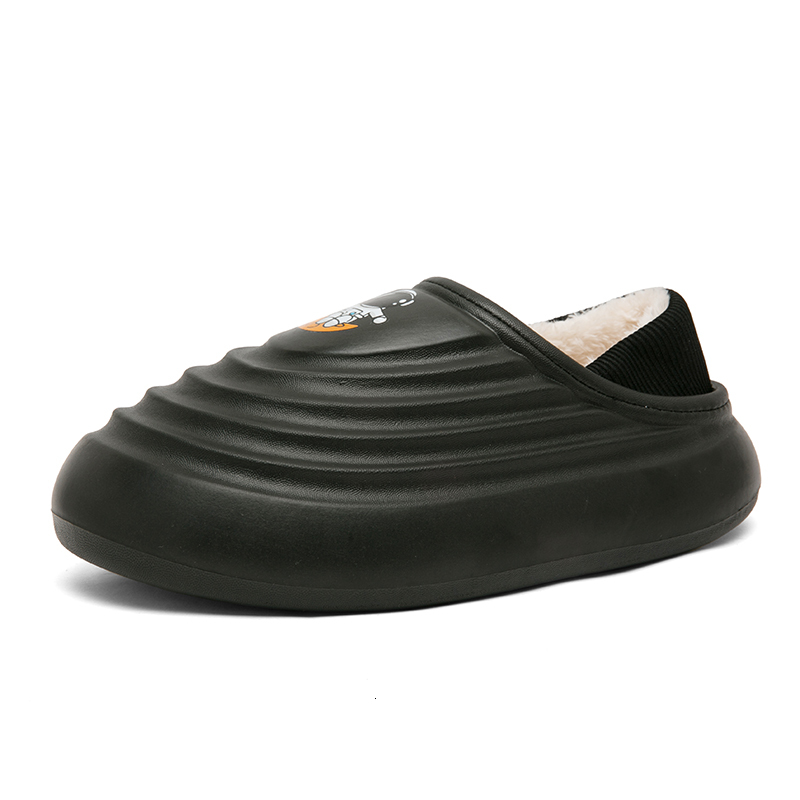 2024Couple plush thickened warm indoor waterproond anti-skid home bag heel cotton shoes