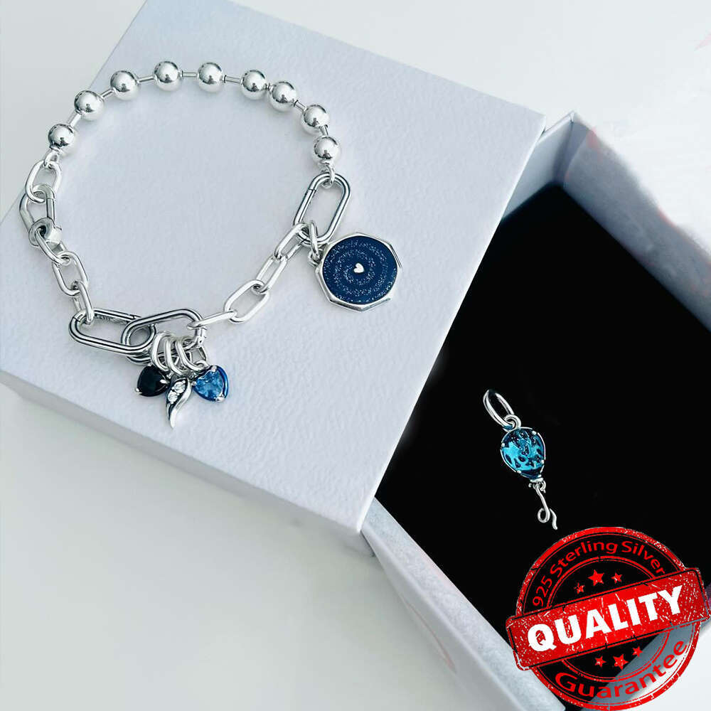 925 Sterling Silver Me Series Black Charm Heart Mini Dangle Charms Fit Original Me Bracelet Original Necklace Pendant Jewelry DIY For women Fashion Gi