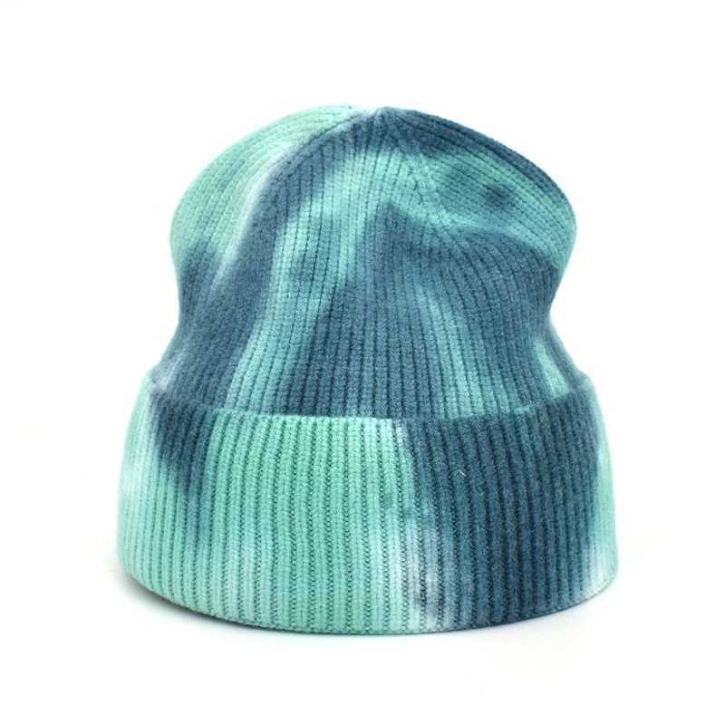 Beanie/Skull Caps Tie e Hip Hop Unisex Spring Autumn Outdoor Beanie Keep Warm Elasticity Personality Knitted Hat Ski C J240923