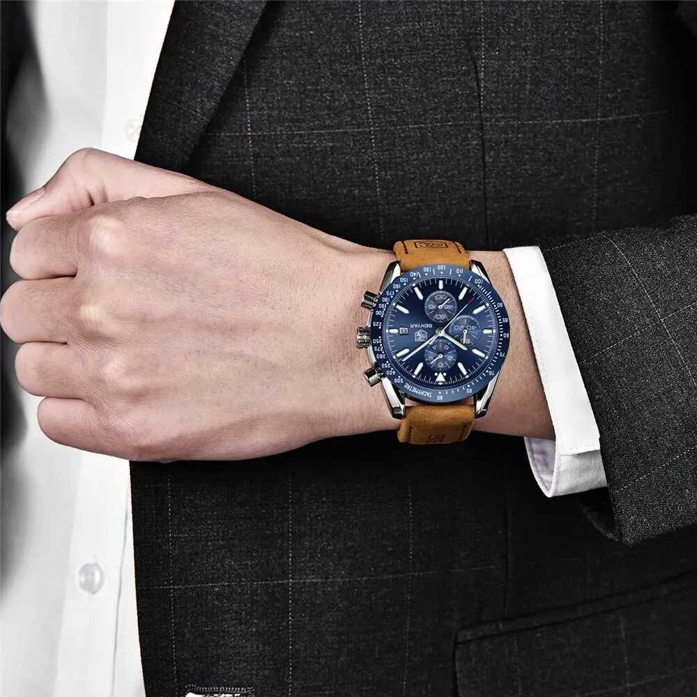 Benyar Mens Watch Brand Luxury Silicone Strap Waterproof Sports Quartz Timing Military Watch Mens Watch Relogio Masculino W240923