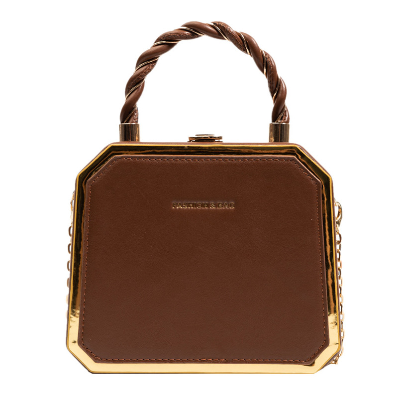 High-end and elegant handbag 2024 autumn casual simple box bag versatile chain shoulder bag