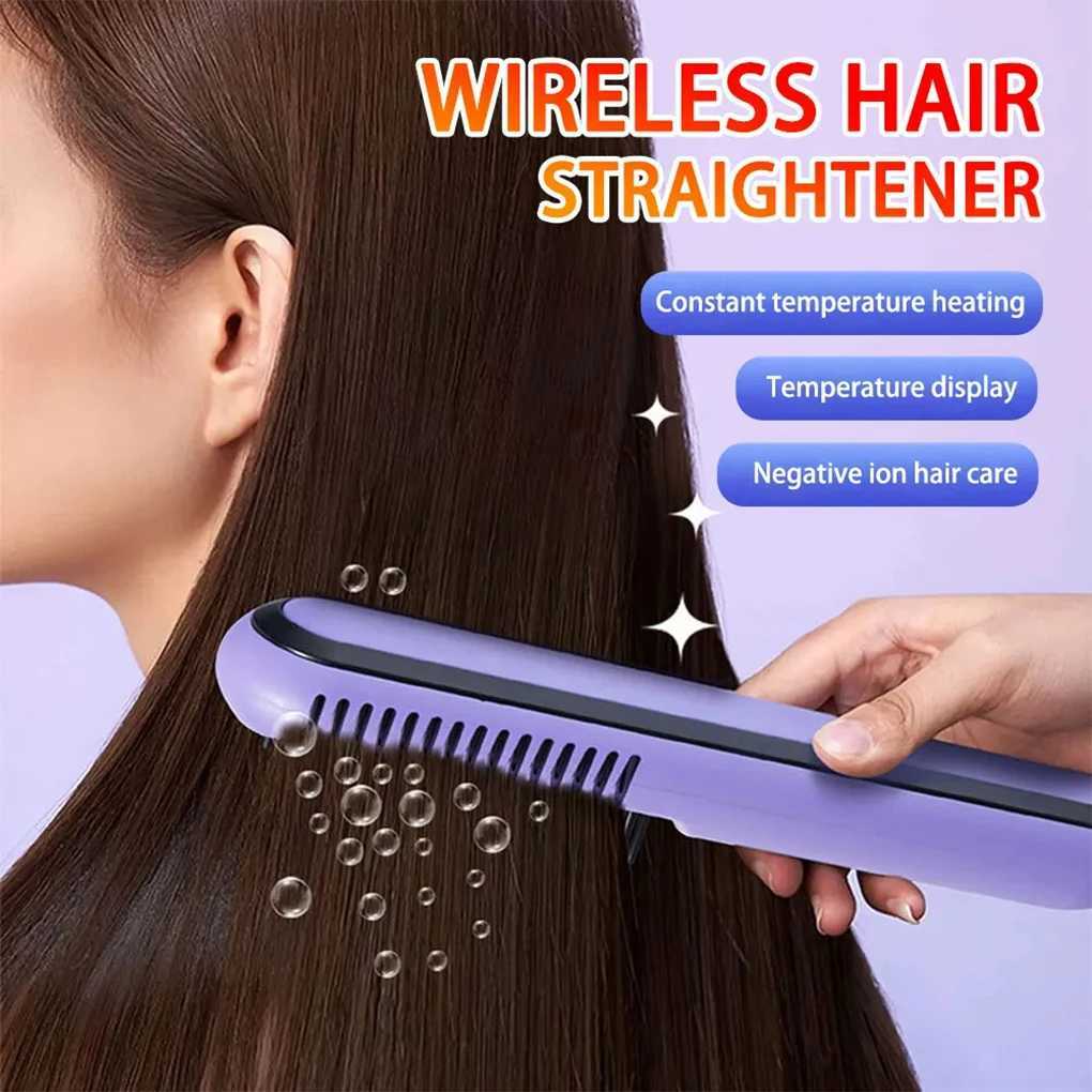 Hair iron 2-3 times one charge reduce damage cordless straightener electric hair brush CL240923
