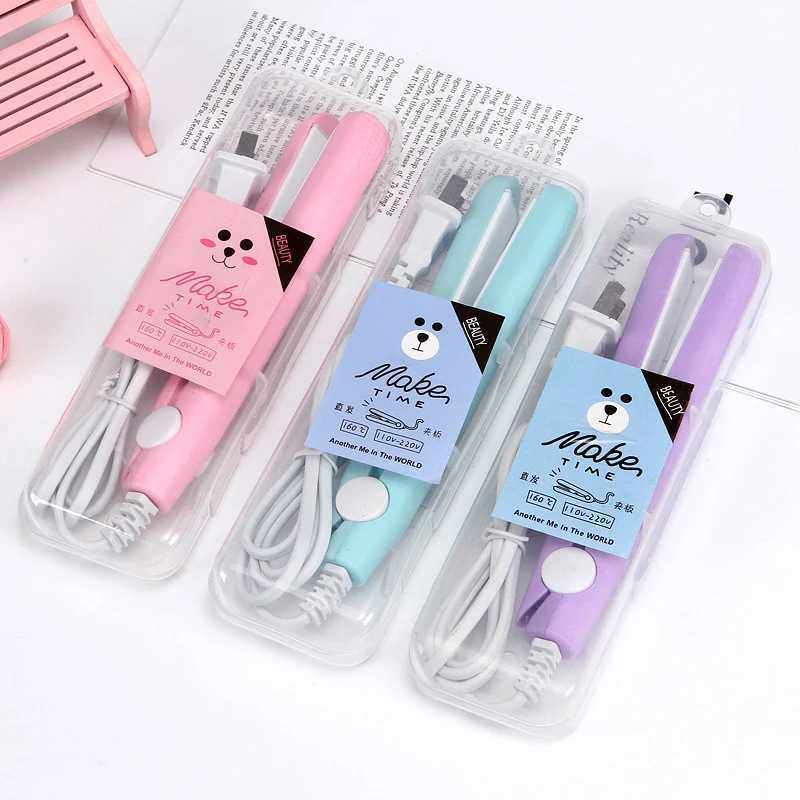 Mini Iron Curling 110V-220V Enamel Straightener Repair Beauty Health Thermostatic Water Lock Ceramic Glass Coating Travel CL240923