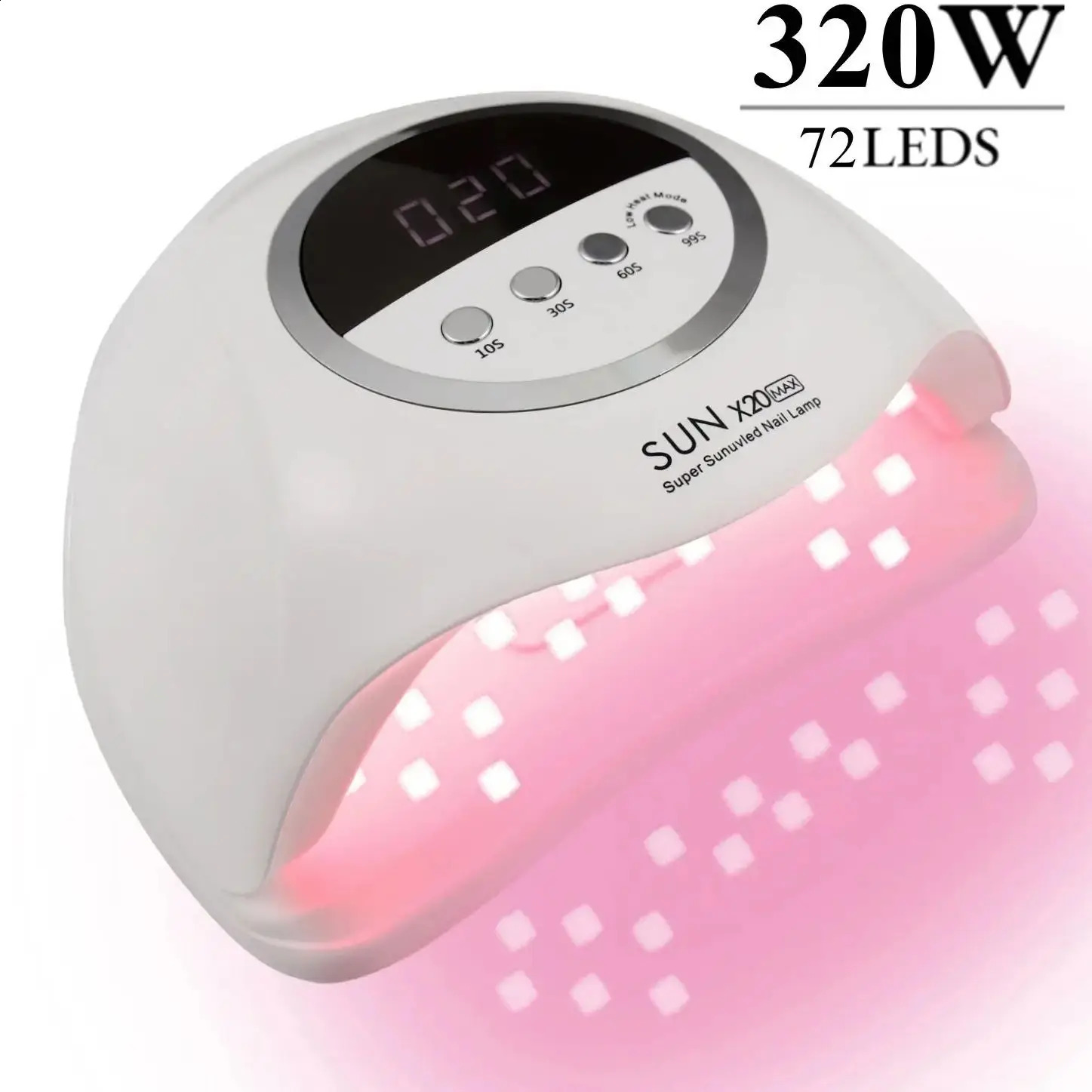 320W SUN X20 MAX 72 LEDS UV LED Nail Lamp For Gel Nail Polish Professional Nail Dryer Light With Timer Auto Sensor Nail Art Tool 240914