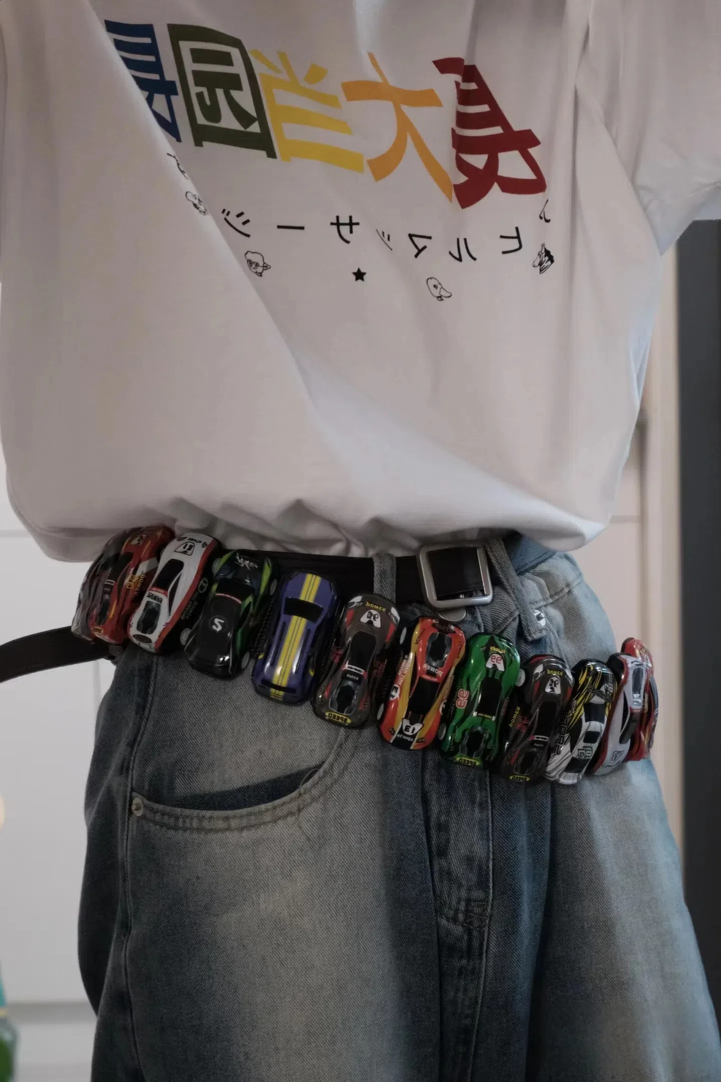 Creative Racing Model Belt Y2k Streetwear 18pcs Model Decorative Belt For Men Women Clothes Accessories 240903