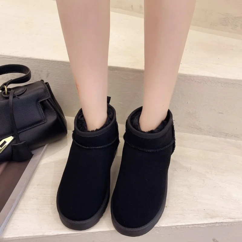 Short boots Ladies' snow designer short tube thick cotton anti slip winter new women's shoes 2024 black boots 36-44