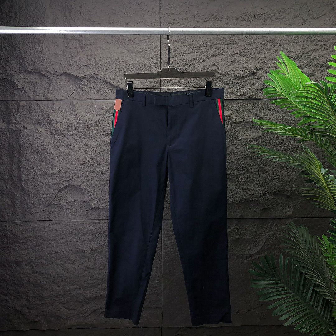 24ss Men's spring and summer new fashion men's dress pants counter business casual slim suit pants plaid letter pattern pants #B9