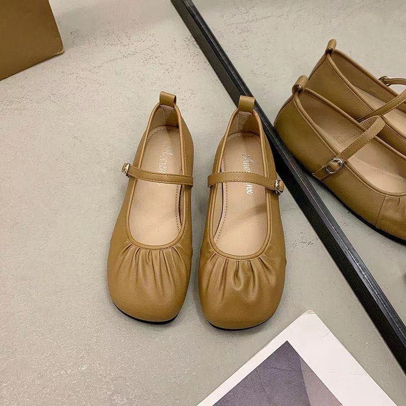 Casual Flat Bottom Soft Sole Comfort France Vintage Shoes 5e0c