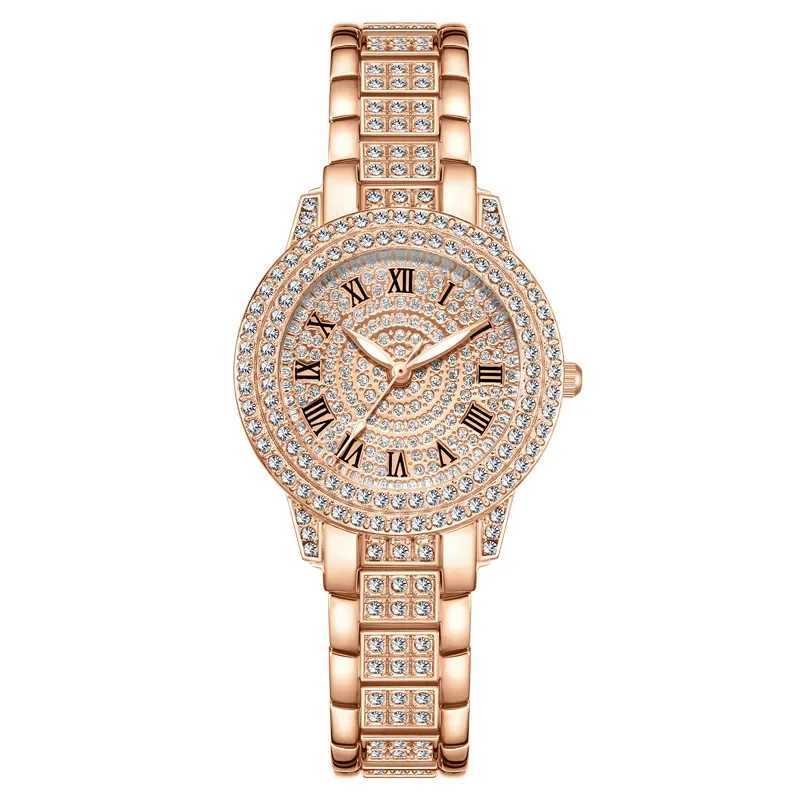 Luxury Full Diamond Watch for Women Elegant Brand Quartz Steel Bracelet Watches Ladies Zircon Crystal Fashion Wristwatch ClockXJ241109